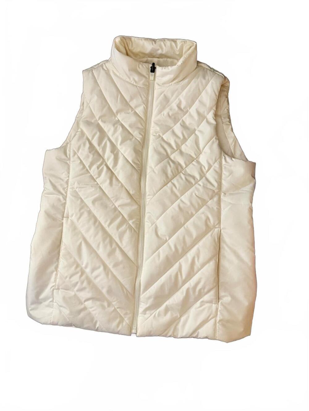 Lands' End women's winter white quilted Vest S Classic